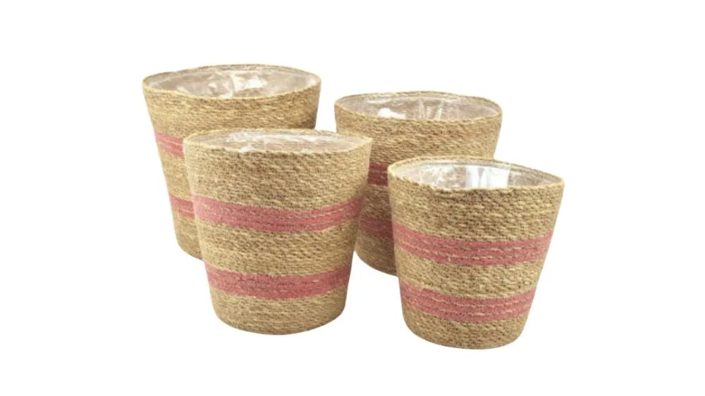 Tegla: pletena s pink linijama - 28×28 cm