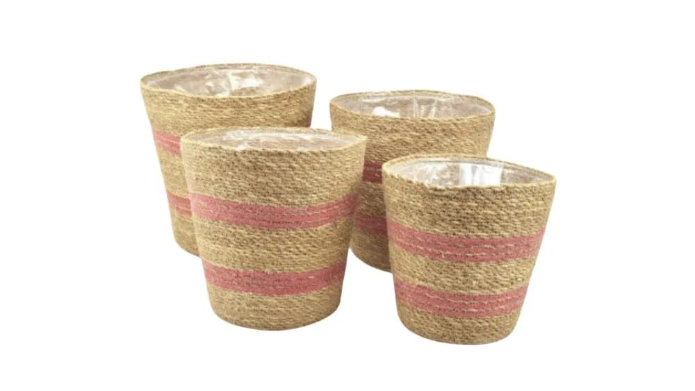 Tegla: pletena s pink linijama - 28×28 cm